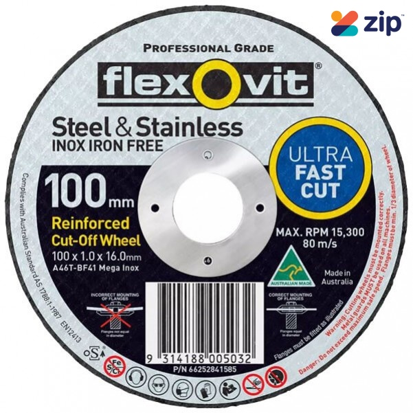 Flexovit Cutting Disc 102X1.0X16 Inox Metal