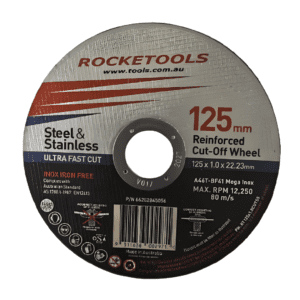 Rocket Cutting Disc 125/5 X 1.0 X 22.23 Inox-Australian Made by Flexovit (Box of 100)