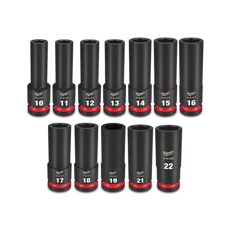 Shockwave 1/2" Drive 10Pc Metric Deep 6 Point Impact Socket
