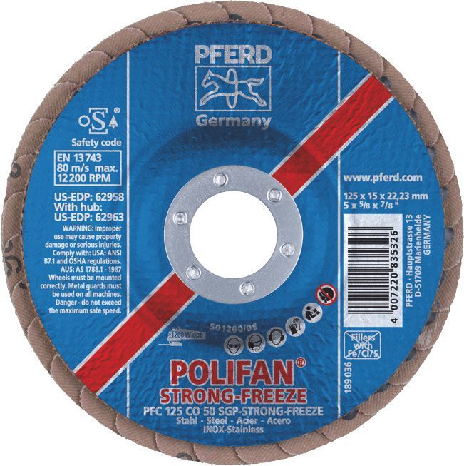 Pferd Polifan Flap Disc 125Mm Strong Freeze