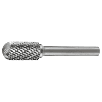 1/4 " Carbide Burr - Cylind - Ball/Radius  Nose -1/4" Shank