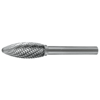 1/4" Carbide Burr Flame Shape 1/4" Shank