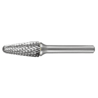 Carbide Burr Alum-Tapered Tree-Radius End, 1/2" X1-1/16X1/4