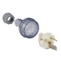 15Amp Male 3 Pin Plug H/Duty Transparent