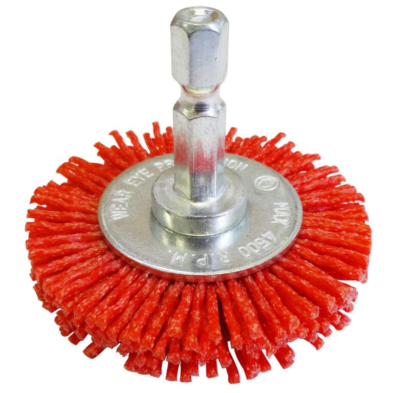 75Mm Red Nylon Wheel Brush (Coarse) Mounted