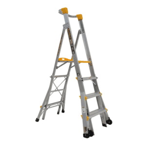 Platform Ladder Aluminium - Adjustable Heavy Duty 180Kg