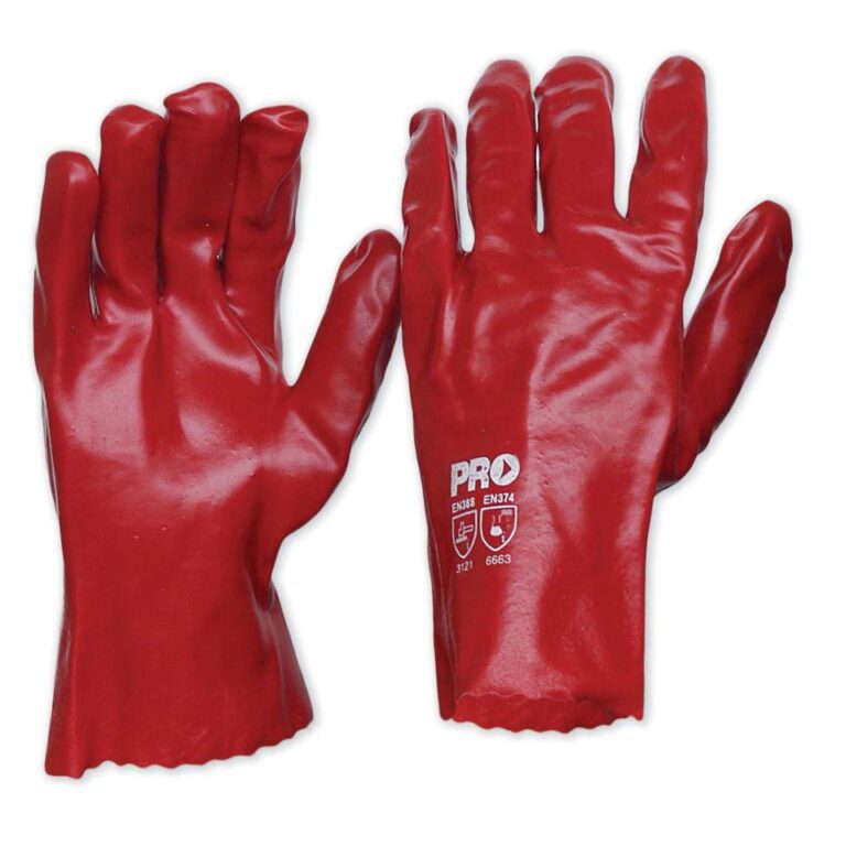 Gloves Pvc Red 27Cm Short