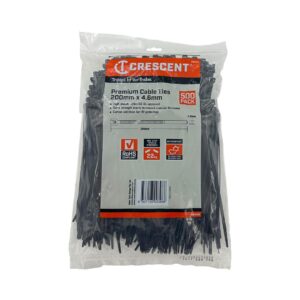 Cable Tie 200X4.8Mm Black Uv 500Pkt