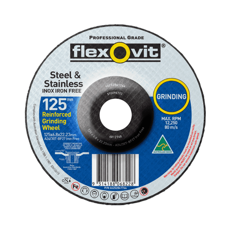 GRINDING DISC 125X6.8X22 D/C INOX  - FLEXOVIT