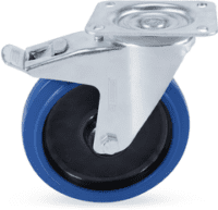 200Mm Blue Castor - Swivel W/Brake