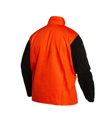 Trade Fire Resistant Oranage Leather Sleeve Jkt Or/Blk- Xl