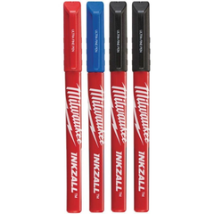 Milwaukee Inkzall Pens (4) 2Blk,1Red,1Blue