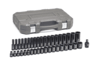 39Pc Standard And Deep 1/2" Socket Set Impact 6 Point