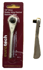 Stubby Wing Ratchet Wrench W/1/4Dr Skt & Bit Adapt