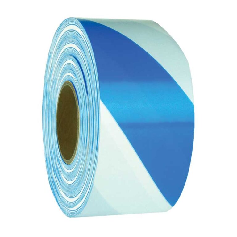 Blue/White Safety Tape 75Mm X 50Mtr