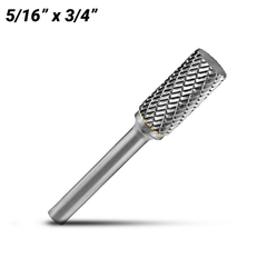 5/16" Carbide Burr Squ-End 1/4" Shank- Cylindrical
