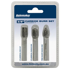 Carbide Burr Set, Double Cut, 3/8" Set Of 3