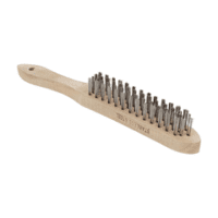 Hand Scratch Brush 4 Row- Wooden Handle - Stainless Steel