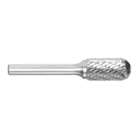 1/2In Cylindrical Ball Nose Carbide Burr Silver Series
