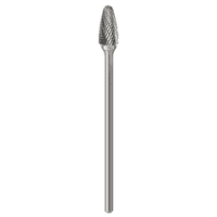 1/2In Tree Radius Nose Carbide Burr-150Mm-1/4 Shk