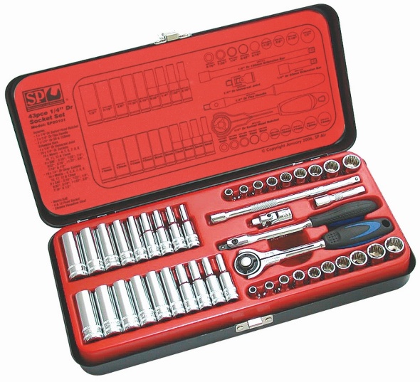 Socket Set 1/4Dr 43Pce Met/Af