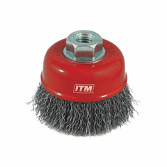 Twist Knot Cup Brush Stainles S/Steel 75Mm - Red Colour