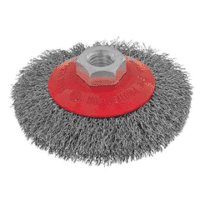 Itm Crimp Wire Bevel Brush Stainless Steel 100Mm, Multi Thre