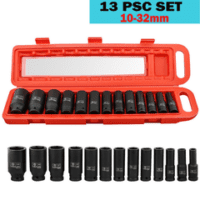 13Pce 1/2''Drive Deep Impact Socket Set 10-32Mm