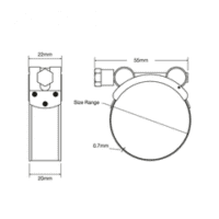 Hose Clamp T-Bolt Full S/S 63 Mm