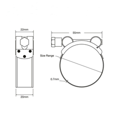 Hose Clamp T-Bolt Full S/S 63 Mm