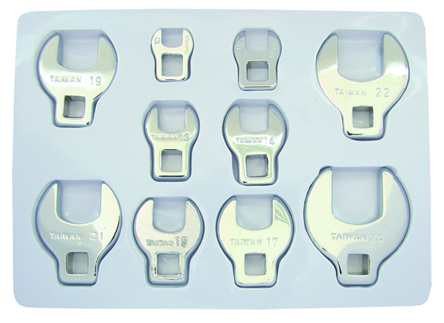Crows Foot Spanner Set 3/8Dr 10Pc Met (10-24Mm)