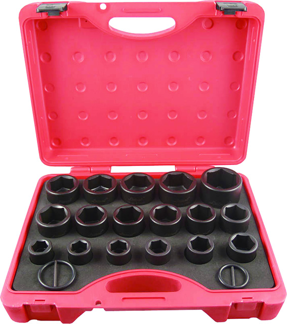 17 Pc 3/4 Drive Standard Met Impact Socket Set
