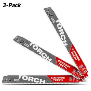 The Torch With Carb/Teeth Metal Demolition Sawzall Blade-Pk3