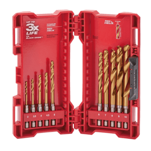 Shockwave Red Hex Titanium Drill Set 10 Pc Kit