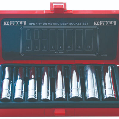 Socket Set 1/4Dr 8Pc Met Deep