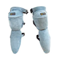 KameLo Leather Welding Knee Pads & Leg Guards Flame Retardant Leather Heavy Duty Welder Protection